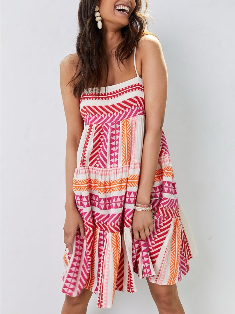 Devotion Twins | Anthropologie Embroidered Square-Neck‎ Mini Dress